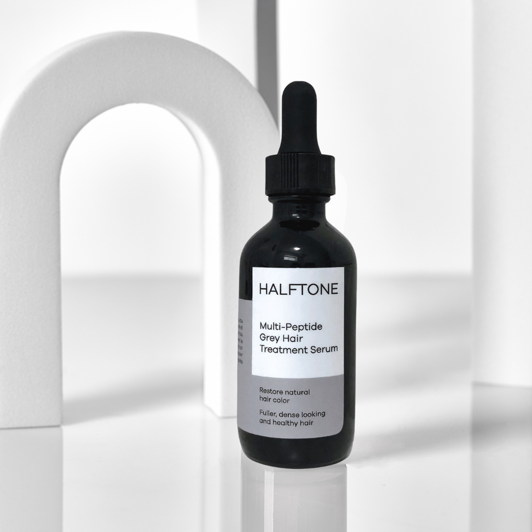 Multi-Peptide Hair Serum, Hair Loss Treatment and Grey Hair Solution, Background Shot Capixyl Greyverse Silverfree Peptides